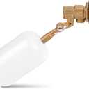 3/4 Inch Float Valve Brass Adjustable Arm Water Level Control Valve 60 PSI Automatic Fill and Shut Off for Water Tank/Livestock Trough/Fountain/Pool/Pond