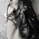 DriftAway Tree Branch Lined Valance Double Layer Blackout Thermal Insulated Abstract Ink Printing Window Curtain Valance Rod Pocket 52 Inch by 18 Inch Plus 2 Inch Header Silver Gray 1 Pack