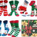 Women Christmas Socks Funny Crew Sock for Female Colorful Novelty Patterned Xmas Socks 6 Pack US 6-11
