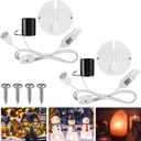 Meonum 2 Set Blow Mold Light Kit Replacement, E27 E26 Single Light Cord Kit with Two Fuse Female Plug, Blow Mold Replacement Cord Socket for Indoor Outdoor Christmas Village House, Inflatable Decor