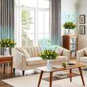 4-in-1 Faux Plant Set-Artificial Eucalyptus and Lemon Stems with Plastic Hollow Vase, Nano Mineral Odor Absorber Beads & Lemon Scented Pellets for Home Decor Air Fresh