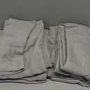 OVZME Grey Pinch Pleated Semi Sheer Curtains 90 Inches Long 2 Panels, Linen Textured Soft Fabric Light Filtering Curtains for Living Room, Modern Window Treatments Rustic Drapes, 2x40Wx90L Inches