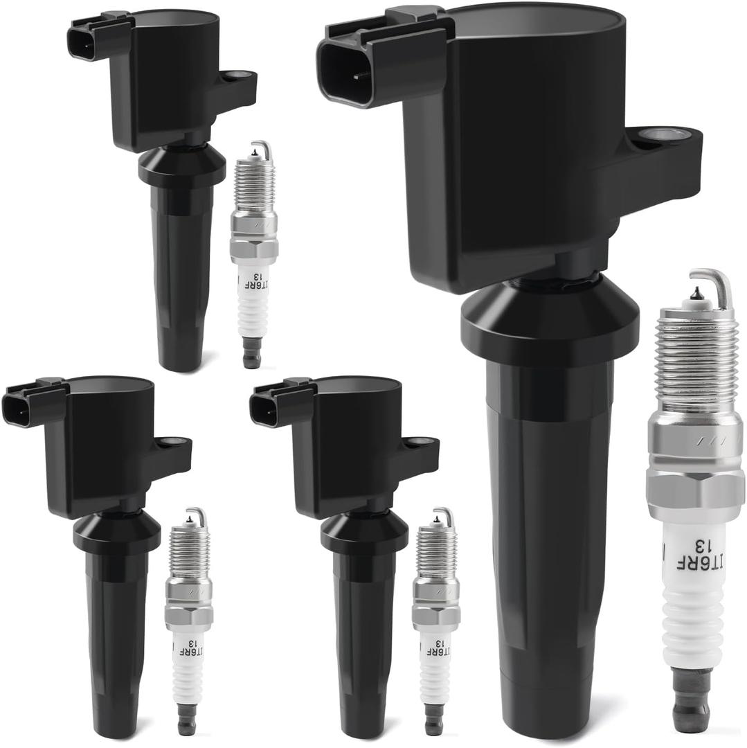 Set of 4 Ignition Coil Packs & Iridium Spark Plugs Compatible with 2.0L 2.5L 2009-2020 Ford Escape Fusion C-Max Transit, Lincoln MKZ, 2009-2011 Mazda Tribute, Mercury Mariner Milan Replace FD505 UF621