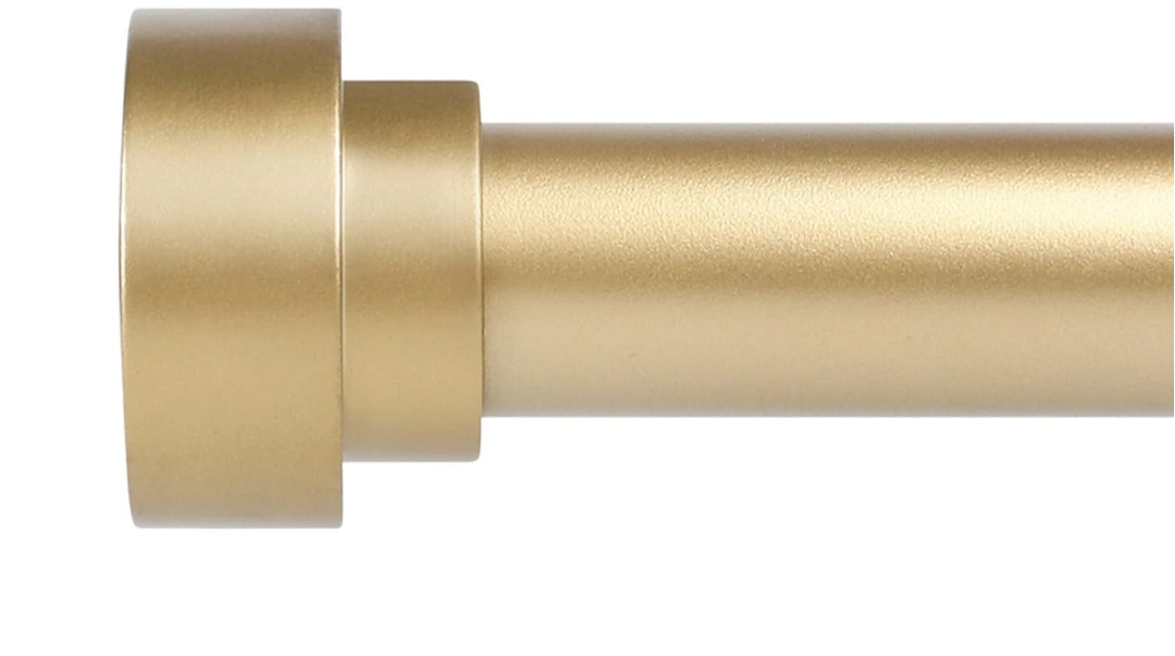 Gold Curtain Rods 28 to 48 Inch(2.3-4FT),1 Inch Heavy Duty Curtain Rods,Adjustable Curtain Rod Set,Modern Decorative Drapery Rods,Telescoping Single Window Curtains Rods 18-45",Brass Gold