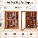 Sintuff Wooden Perfume Organizer Wall Mounted Perfume Display Cabinet, 13.78 x 16.54 x 3.74 inches