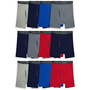 Fruit of the Loom Men's Coolzone Boxer Briefs, Moisture Wicking & Breathable, Assorted Color Multipacks, 12 Piece, M