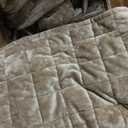 RECYCO Luxury Velvet Quilt Queen Size Bedding Set, Ultra Soft Velvet Comforter Set, Lightweight Quilted Channel Box Stitch Oversized Bedspread Coverlet for All Season, with 2 Shams, Natural Tan