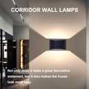 KICAAO Modern LED Wall Sconce,Warm White 3000K,Hardwired Indoor Black Wall Lights Set of 2 Up and Down Wall Mount Light for Living Room Bedroom Hallway Corridor Conservatory(with G9 Bulbs)