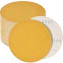 6-Inch No Hole 220 Grit Sandpaper Discs,Box of 70, Hook and Loop Backing for Random Orbital or DA Sander, Finishing Medium Sanding Abrasive Automotive Paint, Woodworking Wood, Metal