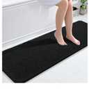 OLANLY Bathroom Rugs 59x20, Extra Soft Absorbent Chenille Bath Rugs, Rubber Backing Quick Dry, Machine Washable Bath Mats for Bathroom Floor, Tub and Shower, Home Decor Accessories, Black