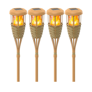Solar Outdoor Lights, Solar Torch Lights Outdoor Flickering Flame, Outdoor Decorations for Patio Path Yard - 4 Pack