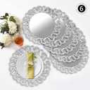 MAONAME 13" Silver Charger Plates Set of 6, Mirror Charger for Dinner Plates, Plastic Plate Chargers with Entwined Swirl Rim, Round Chargers for Table Setting, Wedding