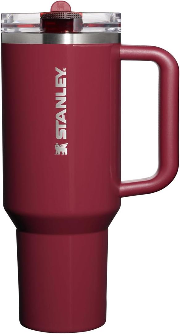 STANLEY Quencher ProTour Flip Straw Tumbler with Leakproof Lid | Built-In Straw & Handle | Cupholder Compatible for Travel | Insulated Stainless Steel Cup | BPA-Free (40 Ounces, Cranberry Gloss)