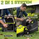 40V Electric Lawn Mower 15" Cordless Battery Powered Mower, 2 in 1 Mulching Lawnmower with 5-Position Height Adjustment 10.6 Gallon Bag, Small Push Lawn Trimmer, 2X4.0Ah Battery and 2 Chargers