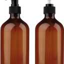 Yebeauty Empty Pump Bottle Dispenser, 17oz/500ml Lotion Soap Shampoo Pump Bottles Large Brown Bottle with Pump Plastic Refillable Containers Pack of 2