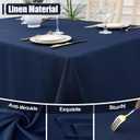 Smiry Rectangle Table Cloth Linen Textured, Waterproof Spillproof Anti-Wrinkle Burlap Tablecloth, Washable Decorative Fabric Table Cover for Dining, Party, Banquet, 54 x 78 Inch, Navy