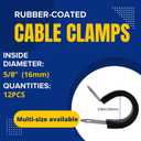 3 x 12Pcs Premium Stainless Steel Cable Clamps - 5/8 inch 304 Stainless Steel with Rubber Cushioned Insulation for Secure Installation of Pipes Tubes, and Wires