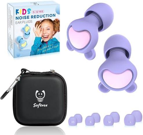 Kids Ear Protection Kids Ear Plugs (6-12yrs) - Reusable Everyday Noise Relief for Child Adult with Small Ear Canal, for Focus, Anxiety, Stress, School, Home, Playtime –26 dB Noise Reduction Earplugs
