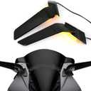 Motorcycle Rearview Wing Mirrors with LED Turn Signals Compatible with BMW S1000RR 2019-2023 2024 2025 Compatible with BMW S1000RR Accessories 2019-2023 Adjustable Rotating Side Mirrors with Light