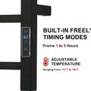 Heated Towel Racks for Bathroom, Wall Mounted Electric Towel Warmer Racks with Timer & Temperature Control, 6 Bar Stainless Steel Towel Heater for Bathroom, Matte Black, Plug-in