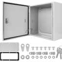 Cold Rolled Steel Electrical Box 16'' x 16'' x 8'' Indoor/Outdoor Thick Electrical Enclosure Box with Mounting Plate IP66 Weatherproof Anti-Rust and Anti-Corrosion (16'' x 16'' x 8'')