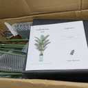 6FT Artificial Palm Tree, Tall Faux Palm Tree Indoor with Black Fake Plants Tall, Artificial Plants with Lifelike Leaves for Home Office Decor (Black)
