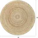 Jute Braided Area Rug, 5 feet Round, Stain Resistance Natural Handmade Circle Boho Area Rug for Entryways, Living Room, Bedroom, Farmhouse Vintage Decor, Reversible Jute Rug