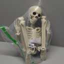 36" Skeleton Halloween Decorations, 3FT Realistic Full Body Movable Posable Joints Skeleton, Creepy Halloween Plastic Skeleton for Graveyard Decorations, Haunted House Props Indoor/Outdoor Decor