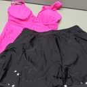 BMJL Womens Tankini Swimsuits with Skirt Tummy Control Bathing Suit V Neck Scalloped Swim Dress (L)