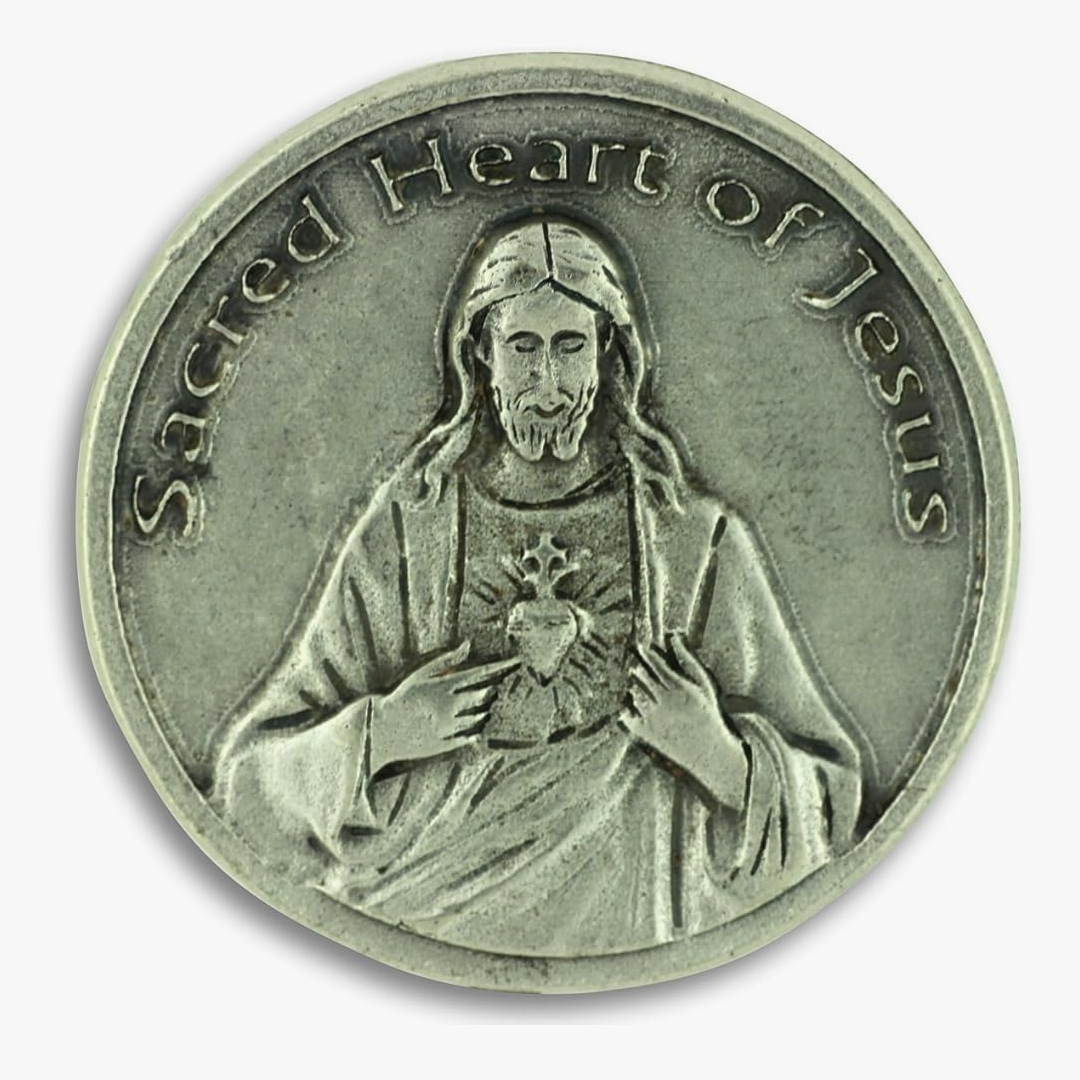 Gifts Catholic, Inc., Sacred Heart of Jesus / Quote Pocket Token Charm Coin 1.2"