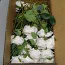 Hananona Artificial Roses in Bulk, Fake Velvet Silk Roses Realistic Rose for Wedding Centerpieces Flower Arrangement Home Decor (50, White)