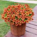 Artificial Mums for Outdoor Fall Decor Fall Flowers, 12 Bundles Fake Mums Artificial Flowers Fall Decorations for Home, Fake Plants for Outdoor Planters UV Resistant for Porch Yard Outside (Orange)