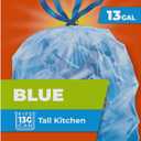 Hefty Blue Trash Bags, Blue, 13 Gallon, 60 Count