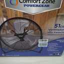 Comfort Zone 20-Inch High-Velocity Industrial Floor Fan, Heavy-Duty 3-Speed Metal Shop Fan with 180° Adjustable Tilt & Carry Handle, Quiet Vibration-Free Cooling for Garage, Workshop, & Home