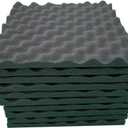 10 Pack Egg Crate Panels Acoustic Foam Sound Proof Wall Tile, Acoustic Foam Panels,High Density Acoustic Panels for Wall Ceiling Wall, Fire Proof Studio Foam Wedge Tiles(11.8X11.8X0.78") (Black)