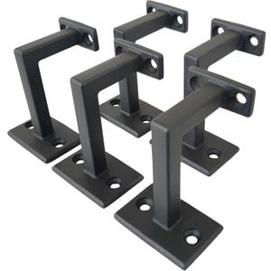 3-3/8" High Swivel Handrail Brackets for Staircase Stair Railing Heavy Duty Black Brackets with Screws (Fixed Stair handrail 5)
