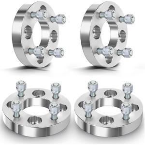 GDSMOTU 4Pcs 4x100 to 4x108 Wheel Spacers 1 inch 67.1mm Wheel Adapters for Chevy for Aveo for Nova, for Honda for Civic for CRX, for Toyota for Corolla for Echo, 12x1.5 Sliver Aluminum Car Spacers