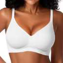 Women Wireless Jelly Bras Seamless Comfort Push Up No Underwire Support Bralette Full Coverage Everyday Bra (M)