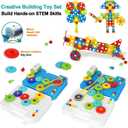 Gears Toys for Kids Ages 4-8, STEM Educational Construction Toys, Building Toy Set for Boys and Girls, Engineering Building Blocks Creative Learning Toy Set