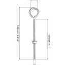 QWORK Eye Bolts, 10 Pack 1/4" x 4" Stainless Steel Long Threaded Eyebolts with Nuts, for Hanging or Securing Cables