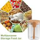 Set of 4 Clear Glass Jars with Airtight Bamboo Lids & Spoons 20 oz, Food Storage Containers for Sugar and Flour, Dry Goods, Bath Salts