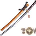 MURASAME Katana Sword 41" T10 Steel Clay Tempered Razor Sharp Blade Full Tang Handmade