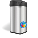 iTouchless 13 Gallon Kitchen Trash Can with Lid and Odor Filter, Motion Sensor Stainless Steel Rectangular Trashcan for Home Office Work Bedroom Living Room Garage Large Capacity Slim Wastebasket