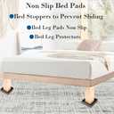 Fursafe&Q Rubber Caster Cups, Non Slip Furniture Pads Hardwood Floors -Furniture Coasters Cups with Anti Sliding Floor Grip, Bed Stoppers to Prevent Sliding, Non Slip Couch Feet Pads 3" 8 Pack Round