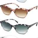 MODFANS Women Reading Glasses 4 Pack Sunglasses Readers Women Outdoor Blue Light Blocking Reading Glasses Anti Glare UV Filter Spring Hinge(Magnifying 2.25-Not Bifocals)