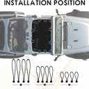 Mesh Roof JL Sunshade Top Cover for 2018-2023 Jeep Wrangler JL JLU 4XE 4 Door, Front Mesh Sun Shade UV Protection & Heat Reduction, Durable Polyester Sun Shade 2/4 Door Black