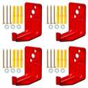 Fire Extinguisher Mount Brackets Set of 4, Heavy Duty Wall Mount Hook 2.36 x 1.57 x 2.36 in, Screws Anchors and Gaskets, Quick Install Holder, Supports up to 20 lb for Garage Workshop Home Cabinet Use