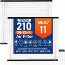 2 Pack 210 Replacement Filter Compatible with AprilAire Size:210 Whole House Air Purifiers Models,1210,1620,2210,2216,3210,4200,20x25X4 Furnace Filter Replacement