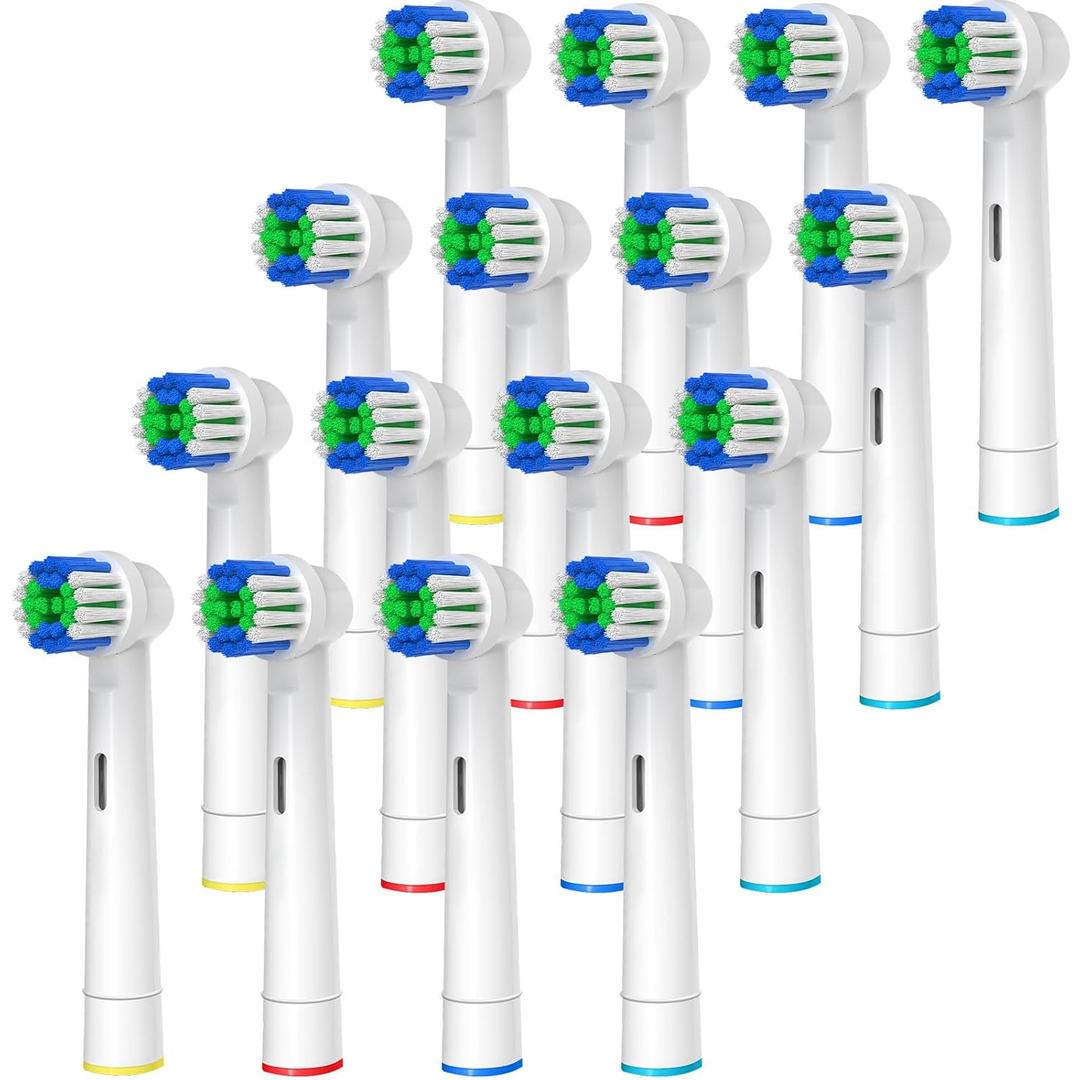 Replacement Toothbrush Heads Compatible with Oral-B Braun, 16 Pcs Professional Electric Toothbrush Heads Brush Heads for Oral B Replacement Heads Refill Pro 500/1000/1500/3000/3757/5000/7000/7500/8000
