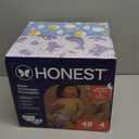 The Honest Company Comfort Dry Disposable Overnight Diapers for Sensitive Skin, Hypoallergenic, Baby Cozy Cloud and Star Signs Design Club Box Size 4 (22–37 lbs) 48 Count